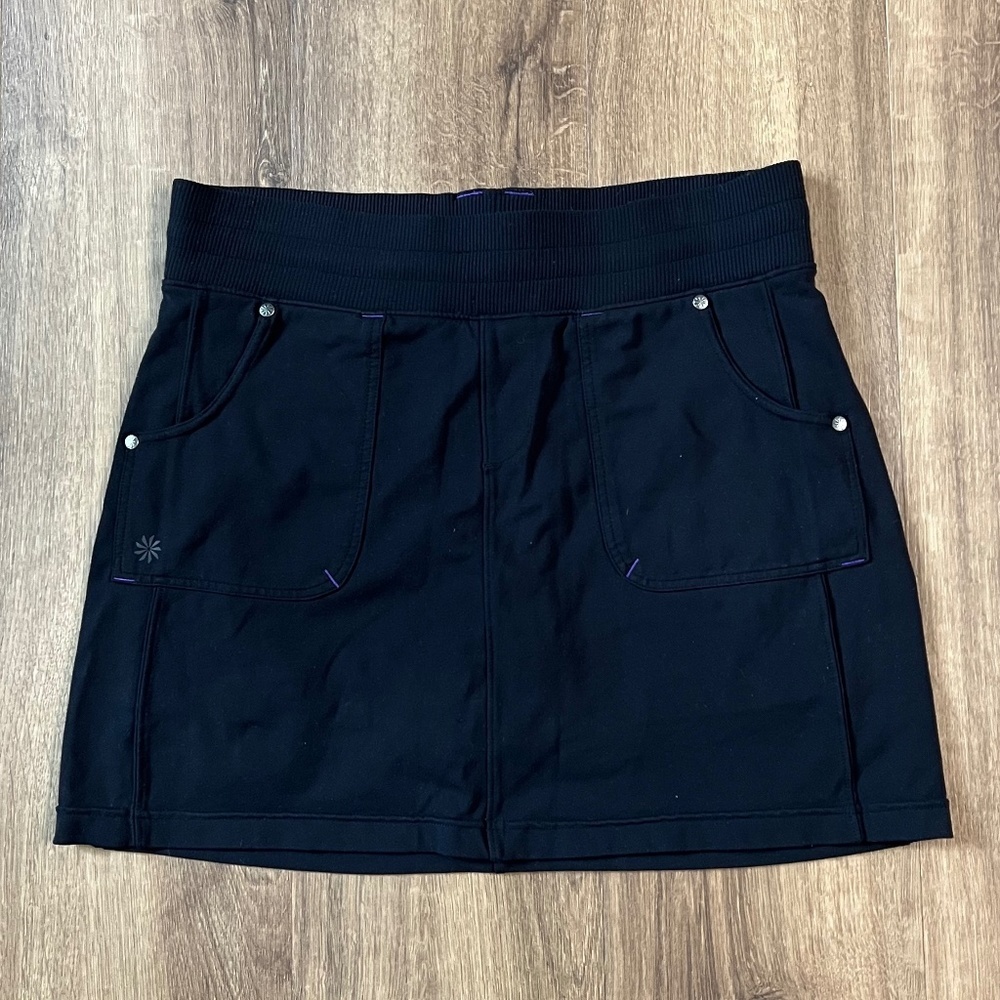 Athleta Black Performance Internal Drawstring Active Skort Sz M
